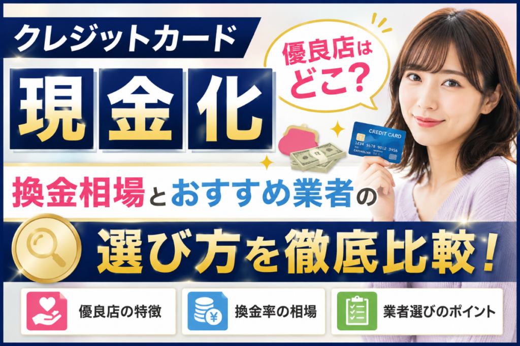 クレジットカード現金化の優良店はどこ?換金相場とおすすめ業者の選び方を徹底比較